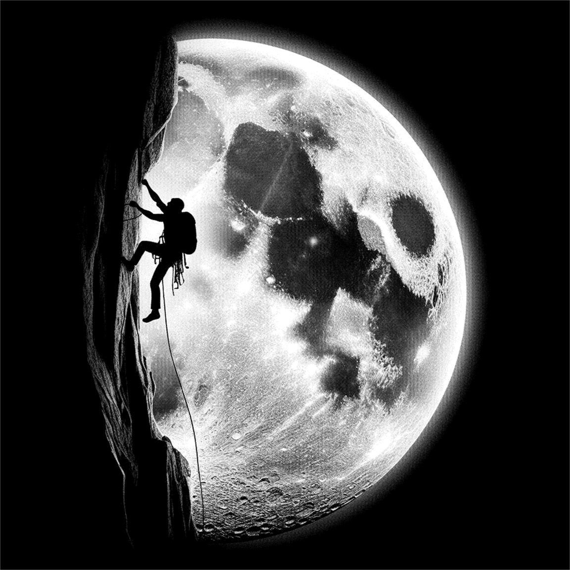 Diseño camiseta escalador luna