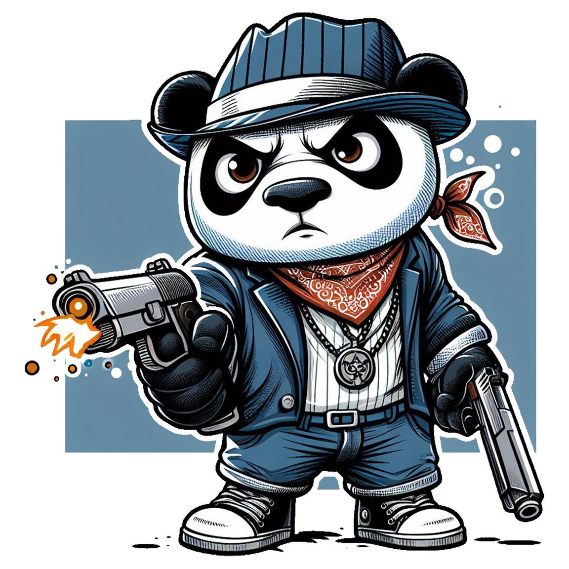 Diseño Oso Panda Pistola color blanco