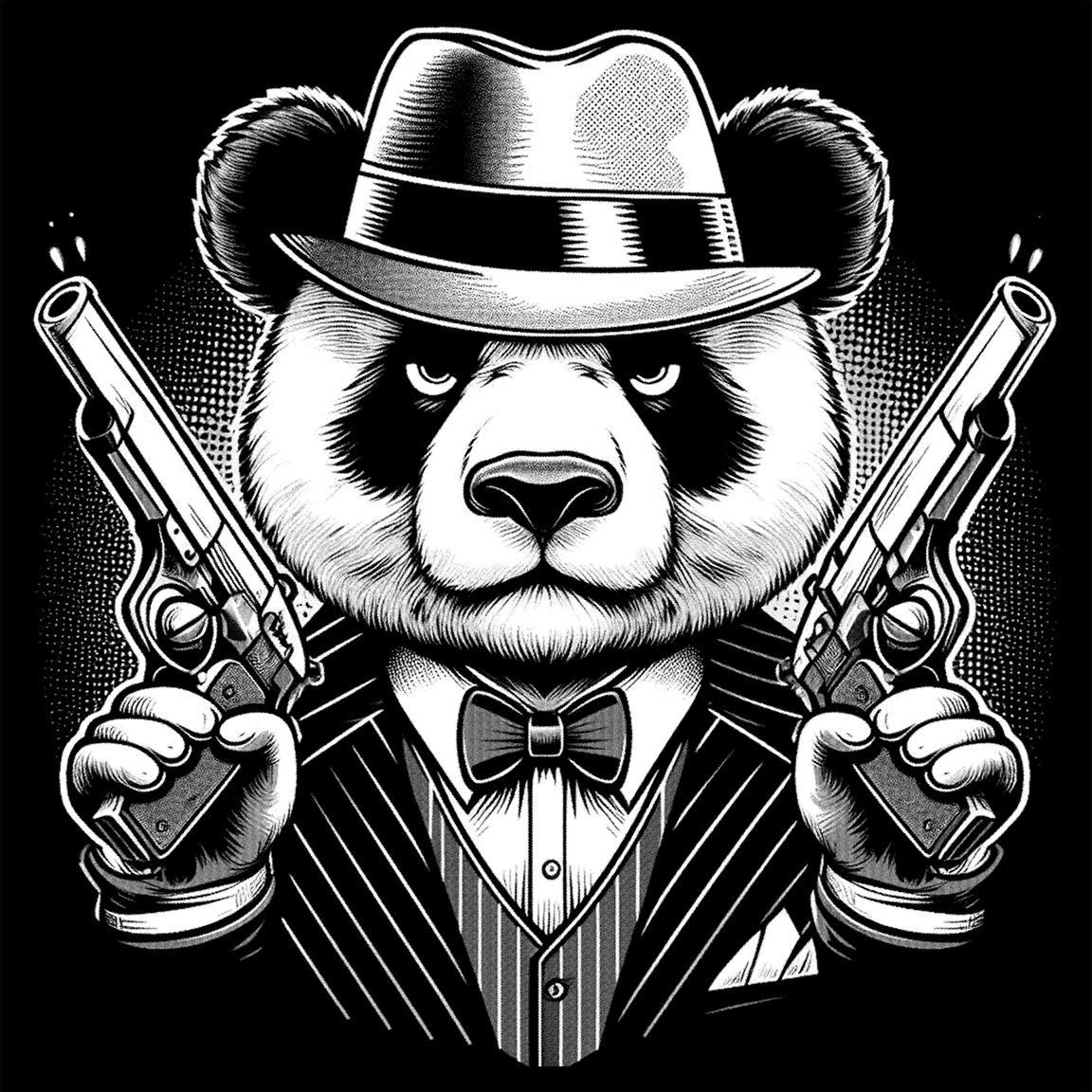 Diseño Oso Mafioso dos Pistolas