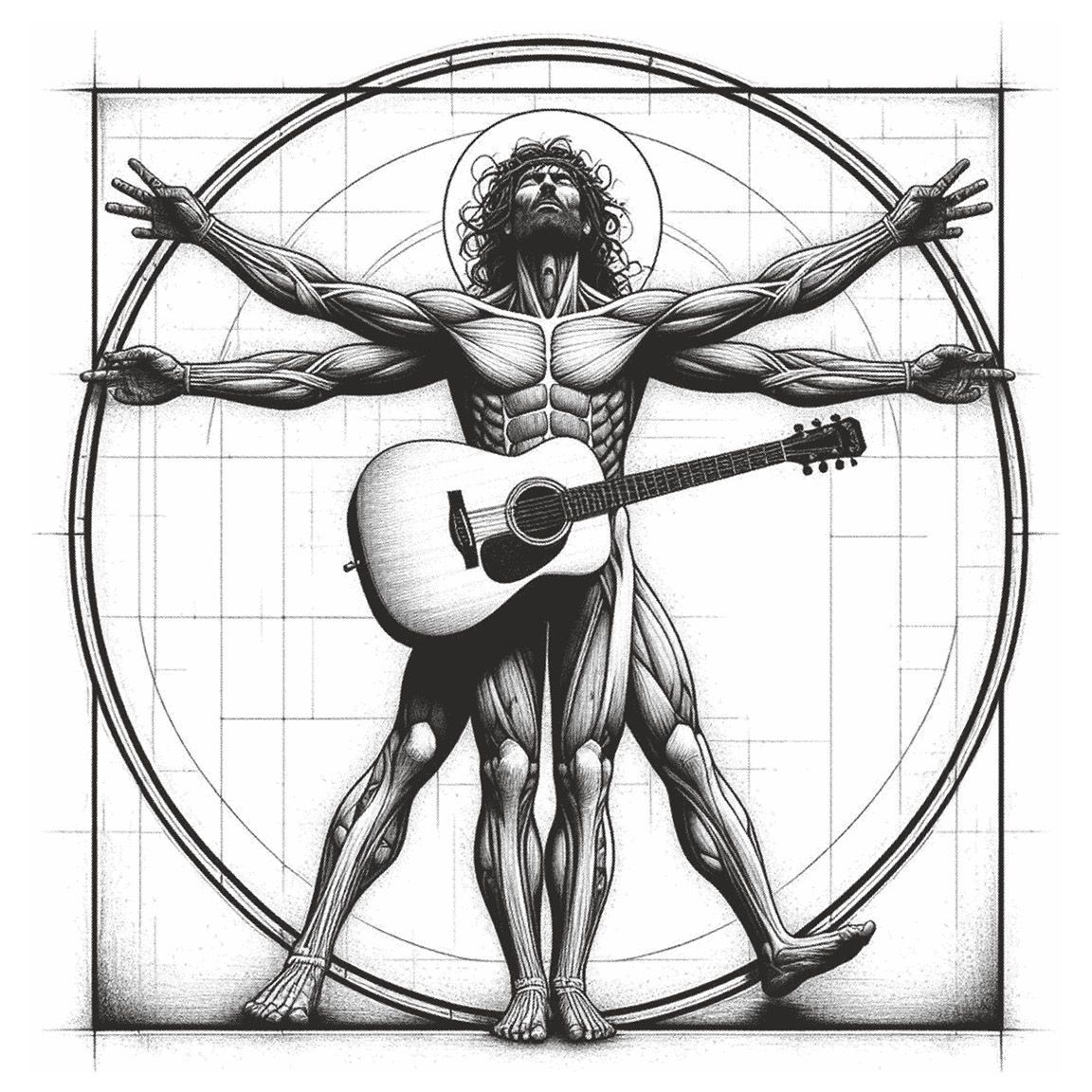 Diseño Hombre Vitruvio Spanish Guitar