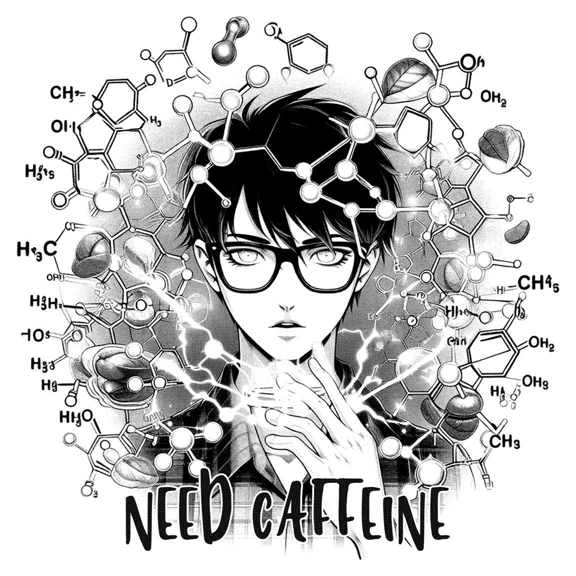 Diseño Need Caffeine Manga Diseño Need Caffeine Manga
