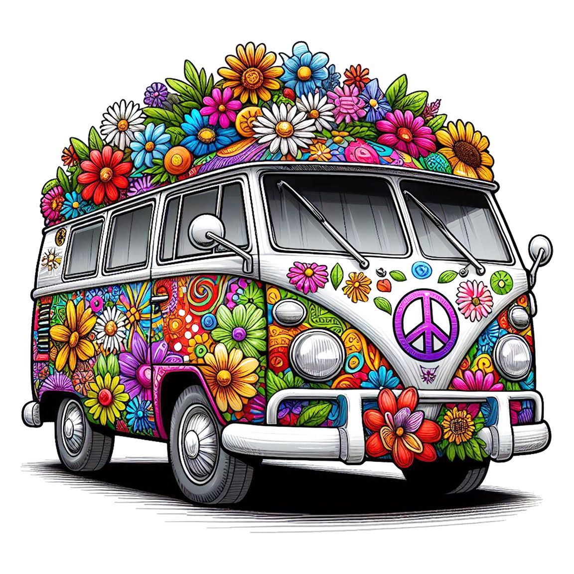 Diseño Camper Hippie Flores