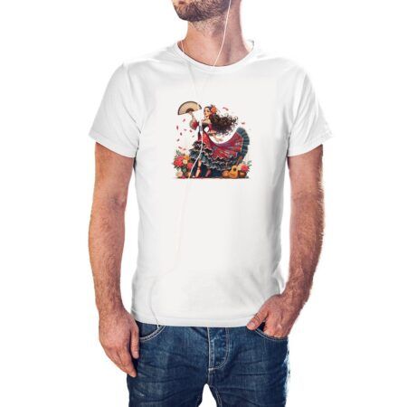 Camiseta Bailaora Flamenco color blanco