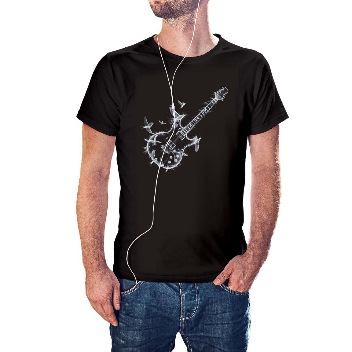 Camiseta Ghost Electric Guitar color negro