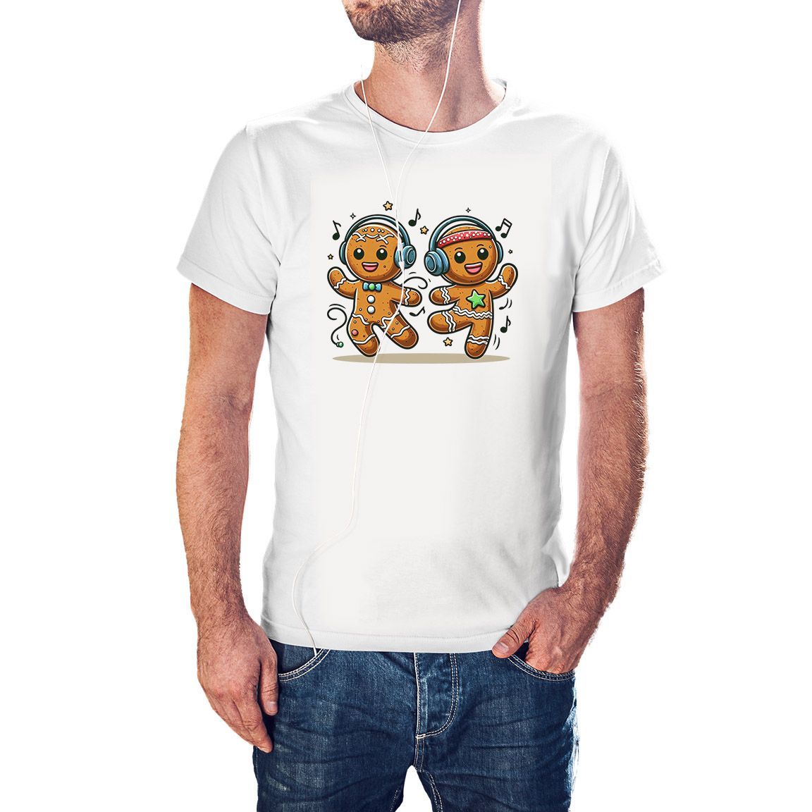 Camiseta Gingerbread Man Dancing color blanco