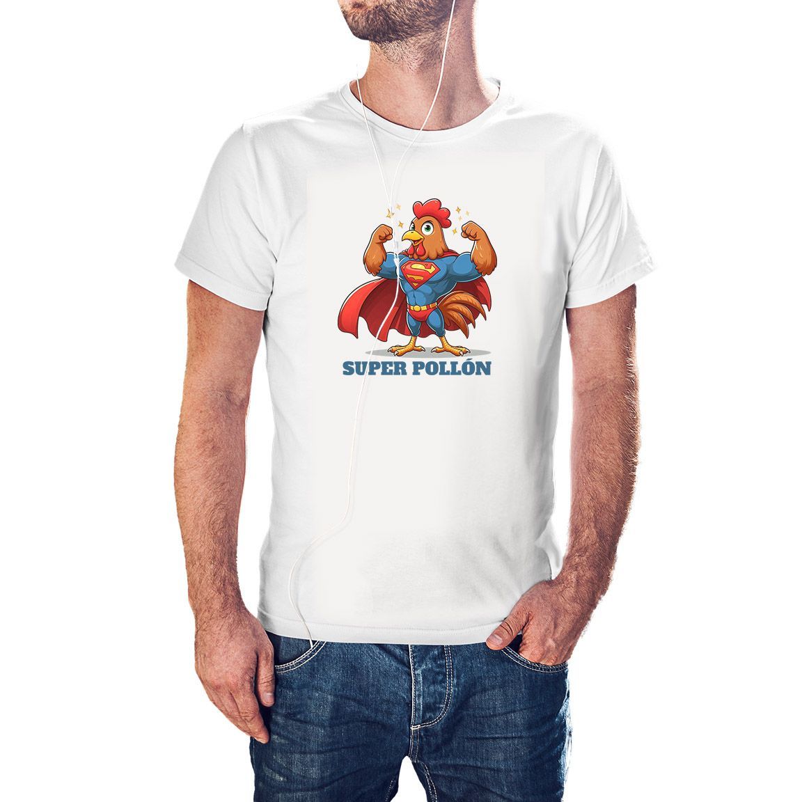 Camiseta Super Pollón color blanco