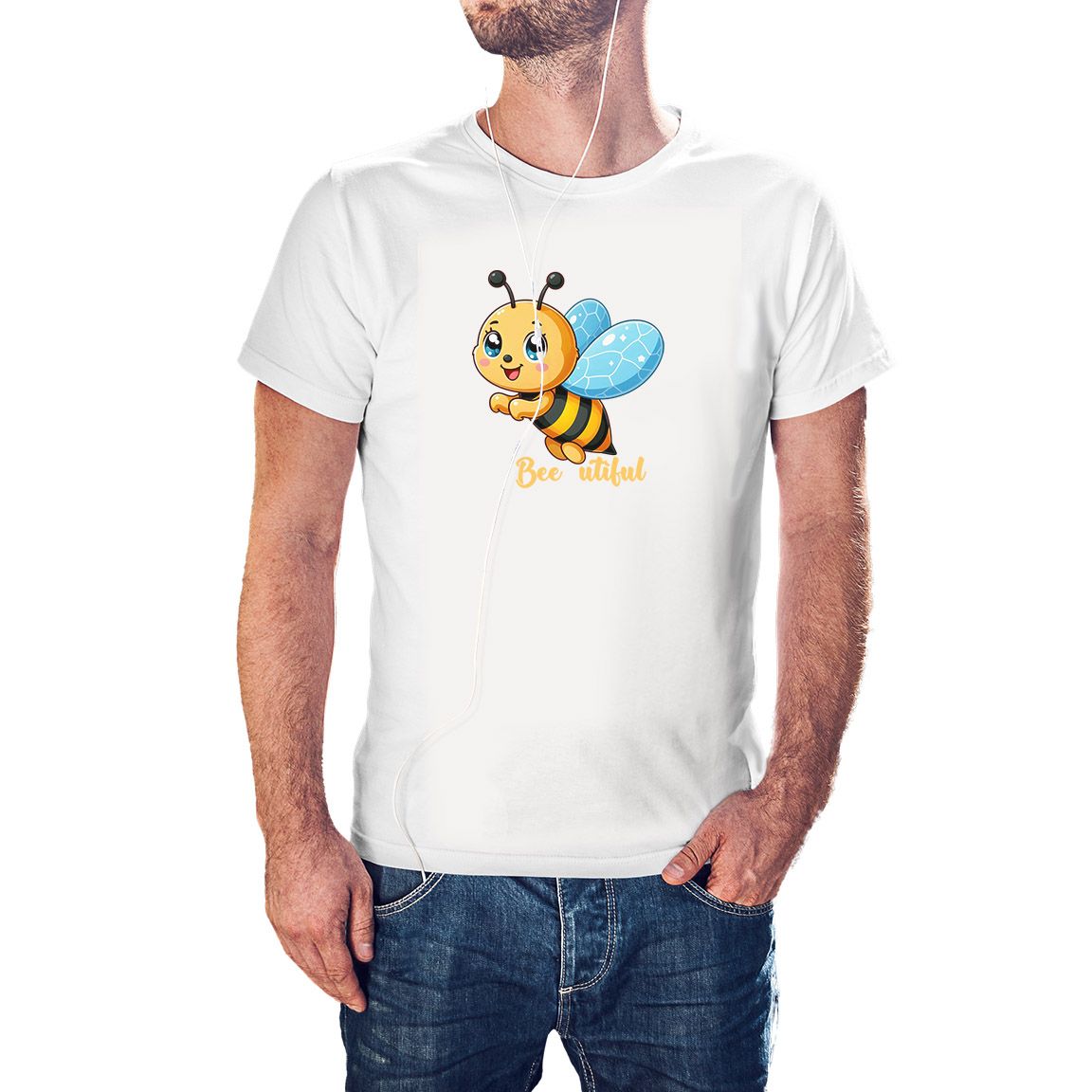 Camiseta Abeja Bee utiful color blanco
