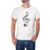 Camiseta Clave de Sol Volutas de Humo color blanco