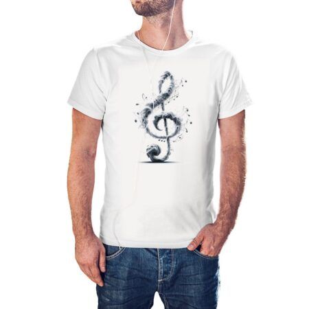 Camiseta Clave de Sol Volutas de Humo color blanco
