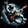 Diseño Astronauta Roquero con Guitarra