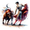 Diseño Matador de Toros Acuarela