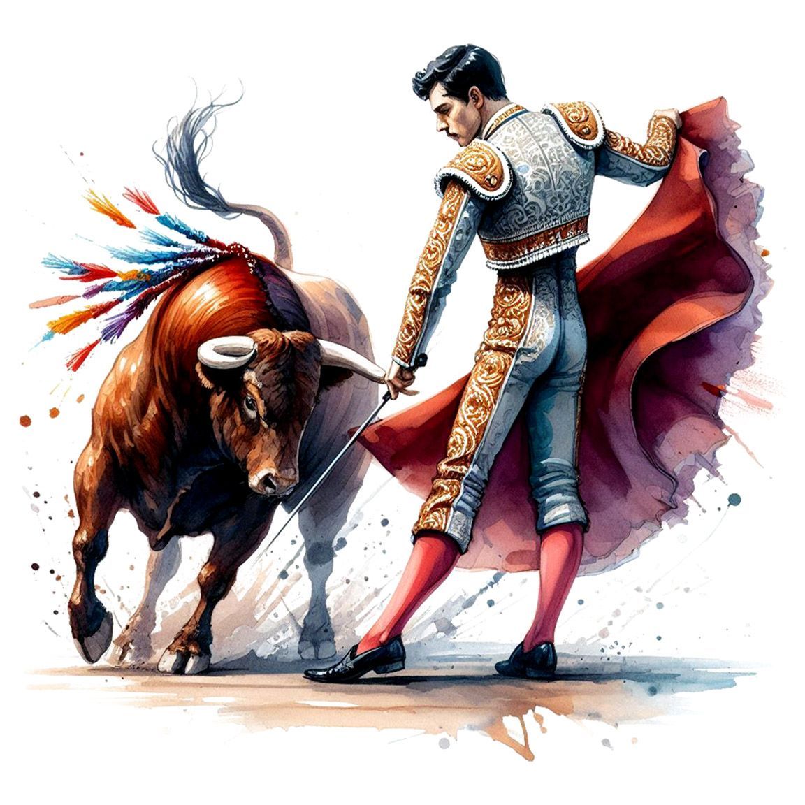 Diseño Matador de Toros Acuarela