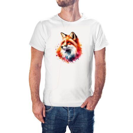 Camiseta Zorro Acuarela color blanco