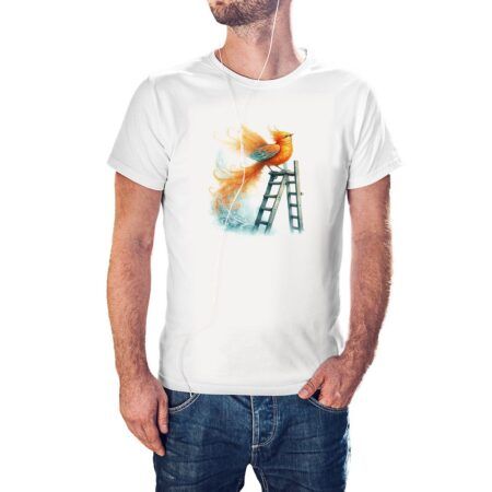 Camiseta Ave Fénix en Escalera color blanco