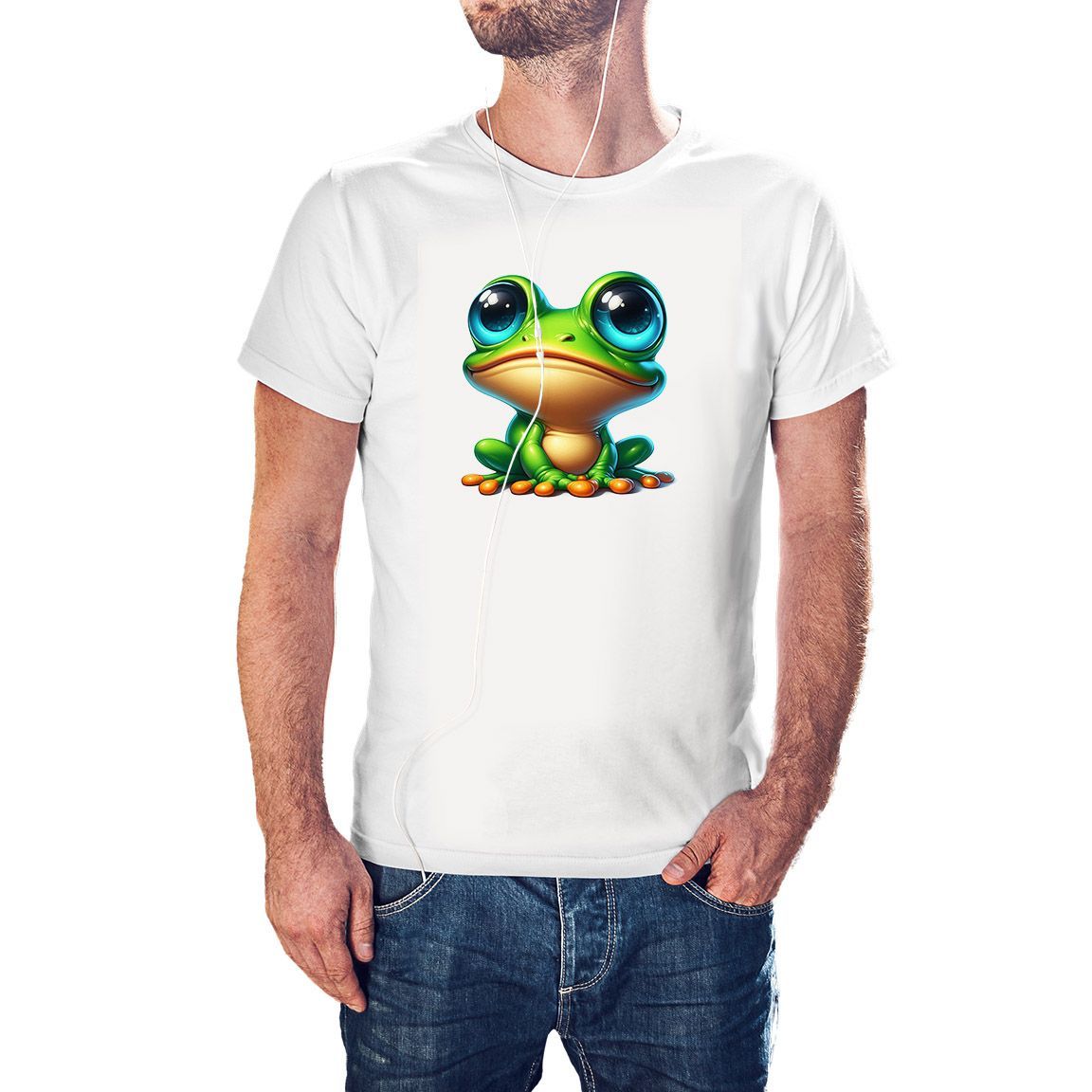 Camiseta Ranita Ojos Azules color blanco Camiseta Ranita Ojos Azules color blanco