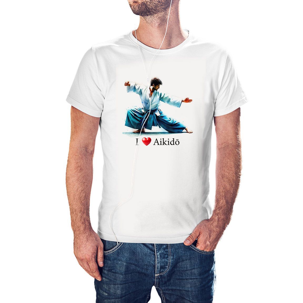 Camiseta I Love Aikidō color blanco