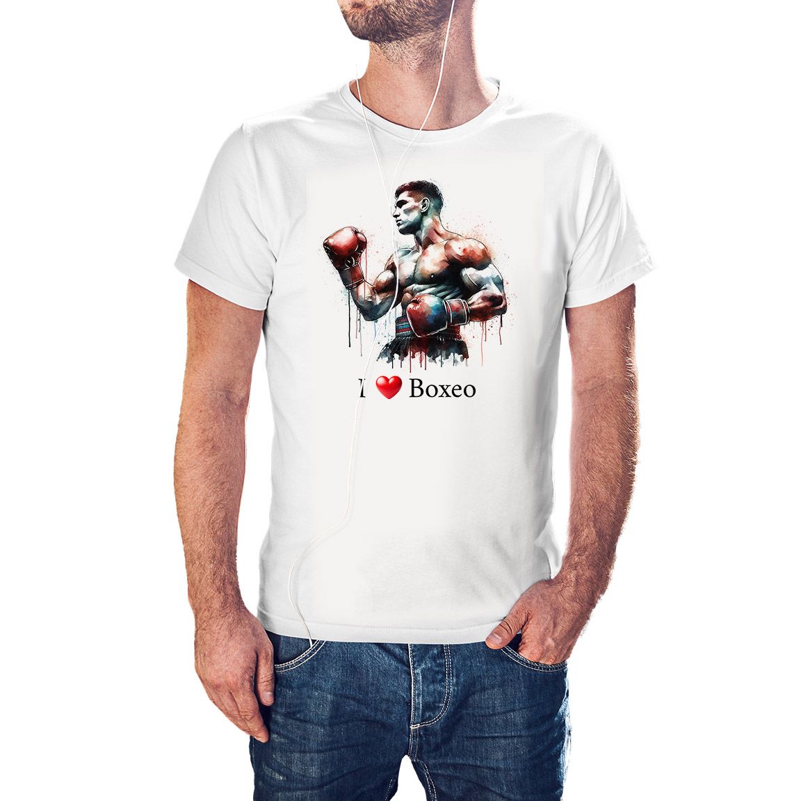 Camiseta I Love Boxeo color blanco Camiseta I Love Boxeo color blanco