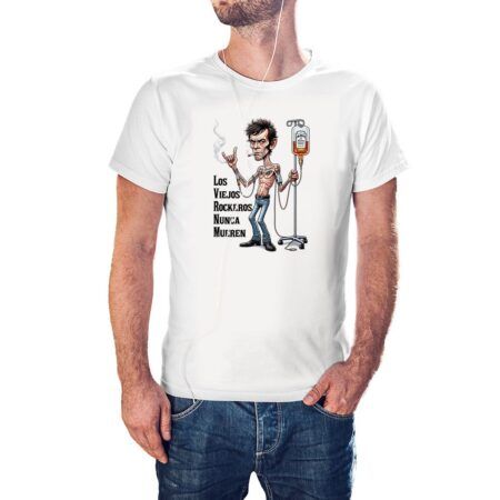 Camiseta Los Viejos Rockeros Nunca Mueren color blanco