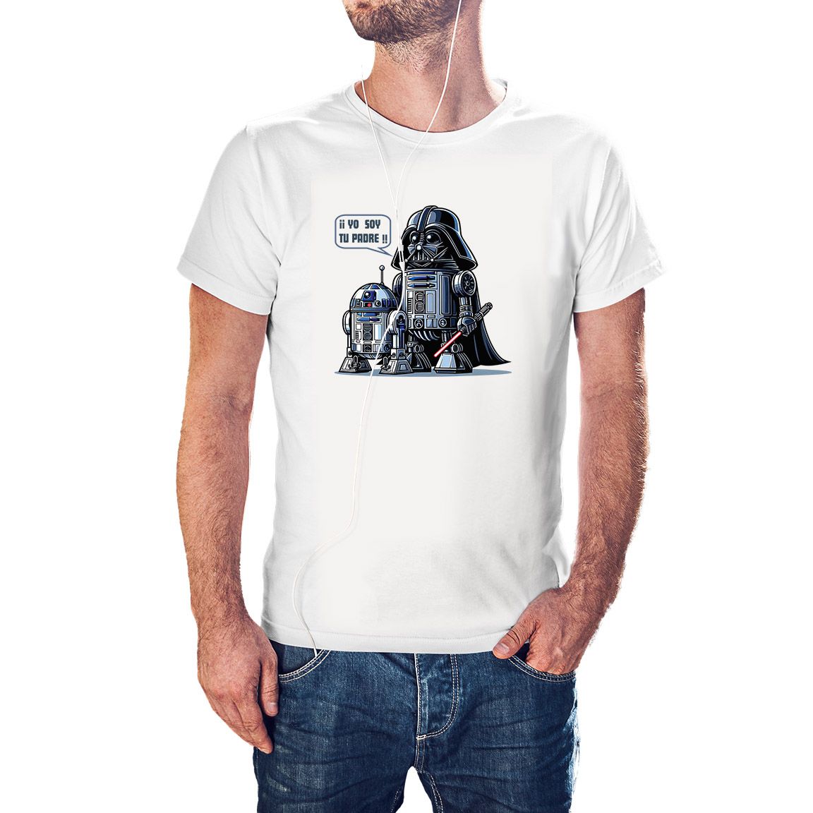 Camiseta Yo Soy tu Padre R2 Vader color blanco Camiseta Yo Soy tu Padre R2 Vader color blanco