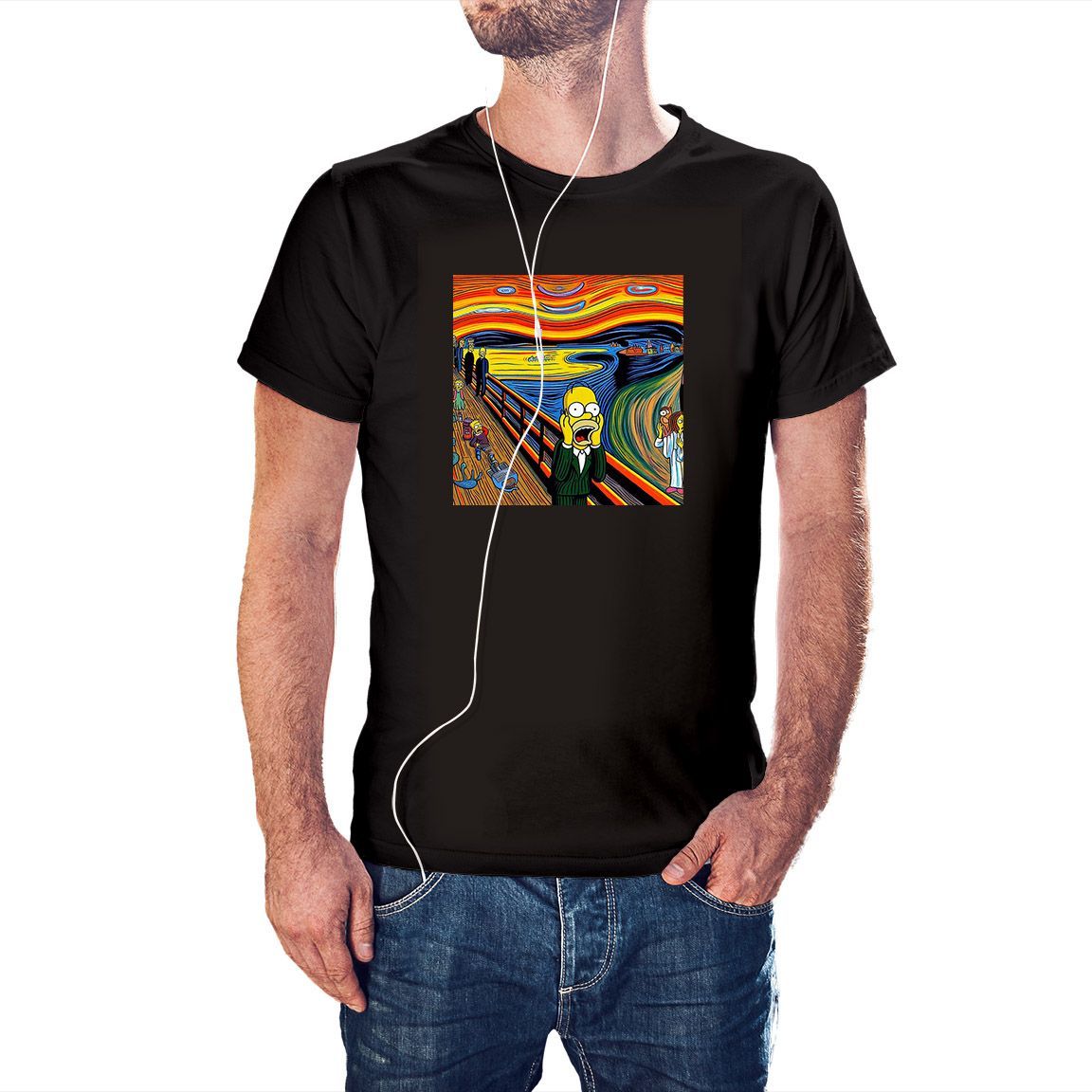 Camiseta El Grito de Homer color negro