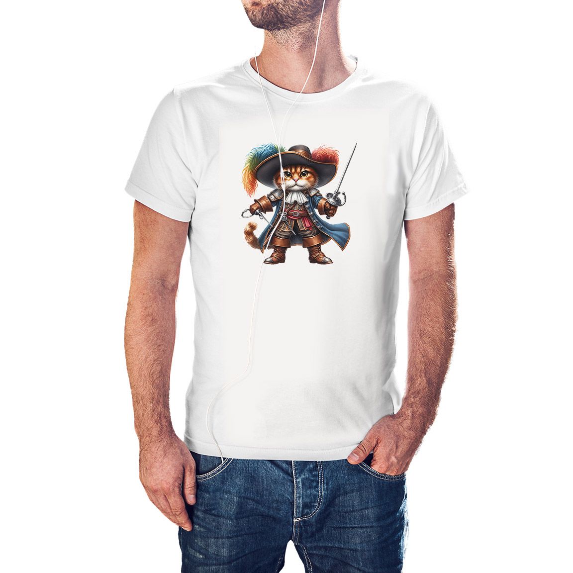 Camiseta El Gato con Botas color blanco Camiseta El Gato con Botas color blanco