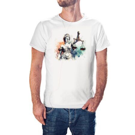 Camiseta Diosa Griega Temis Acuarela color blanco