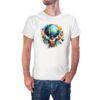 Camiseta Titan Griego Atlas Acuarela color blanco