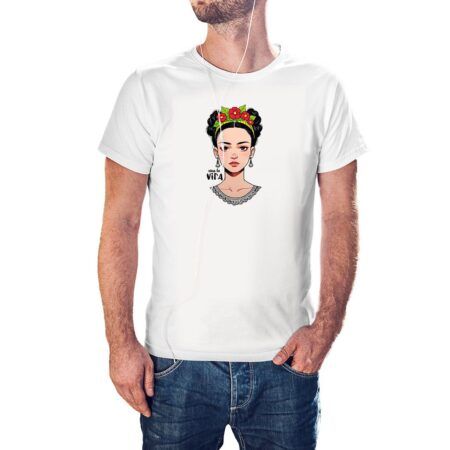 Camiseta Frida Kahlo Joven Viva la Vida color blanco