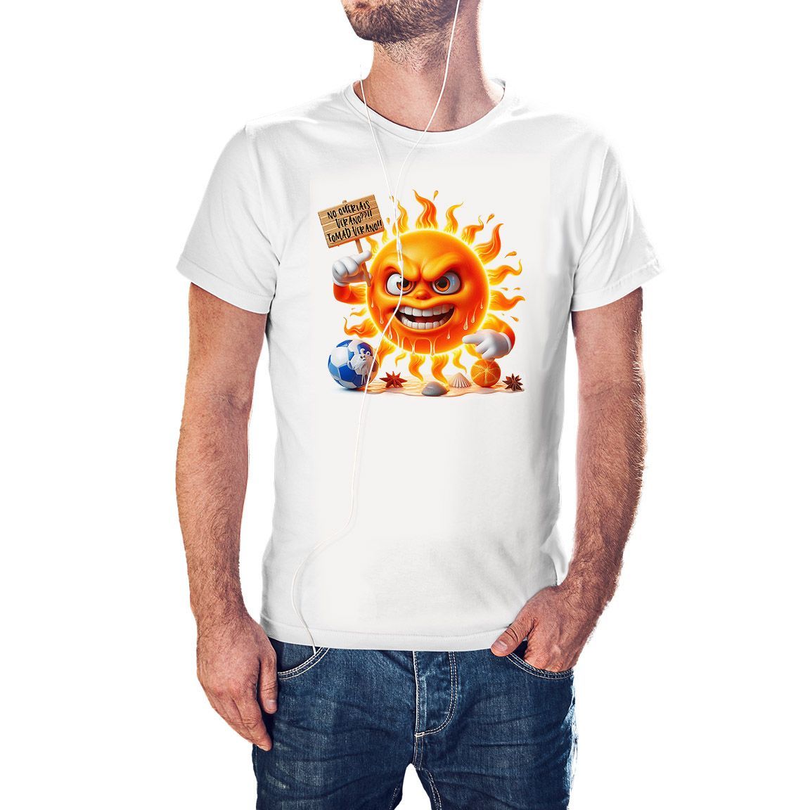 Camiseta No Queriais Verano?! Tomad Verano!! color blanco