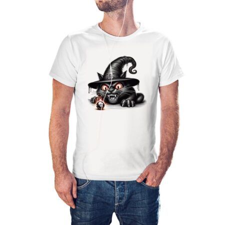 Camiseta Gato de la Mala Suerte color blanco