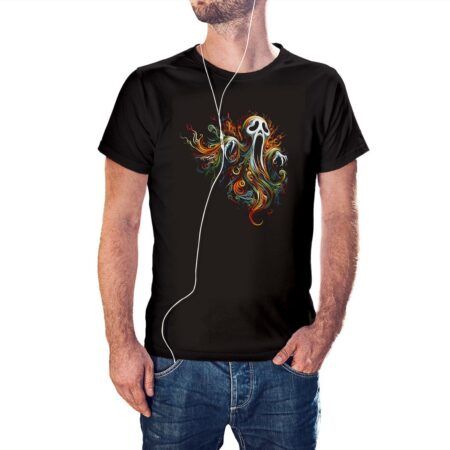 Camiseta Fantasma Terrorífico Neón color negro