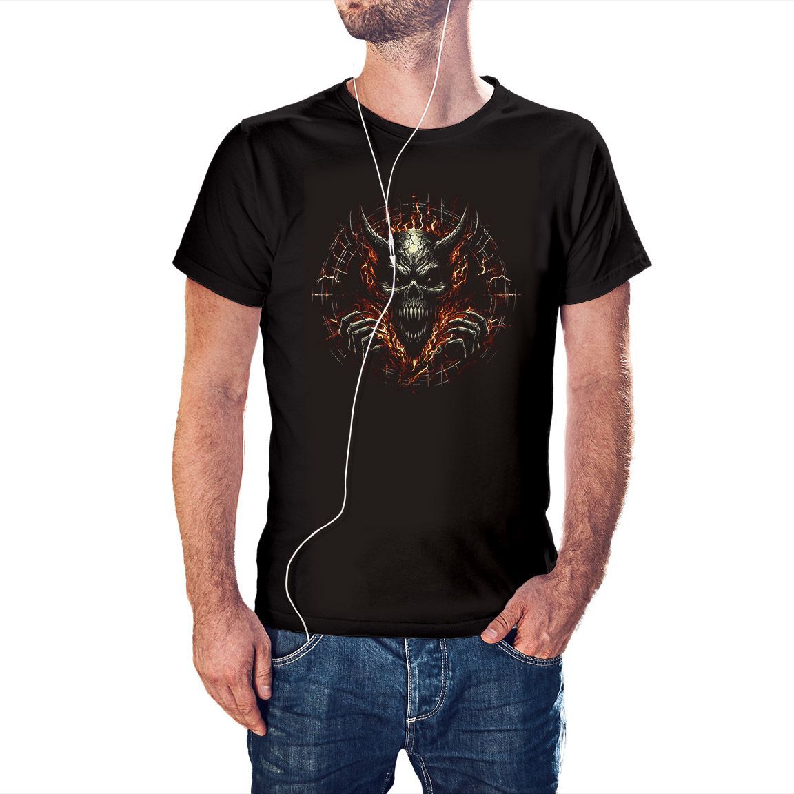 Camiseta Círculo Satánico color negro