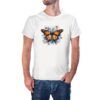 Camiseta Mariposa Monarca Acuarela color blanco