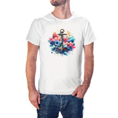 Camiseta Ancla Acuarela color blanco