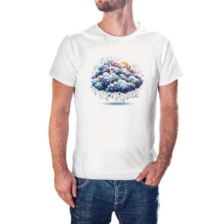 Camiseta Nube Musical Colorida color blanco