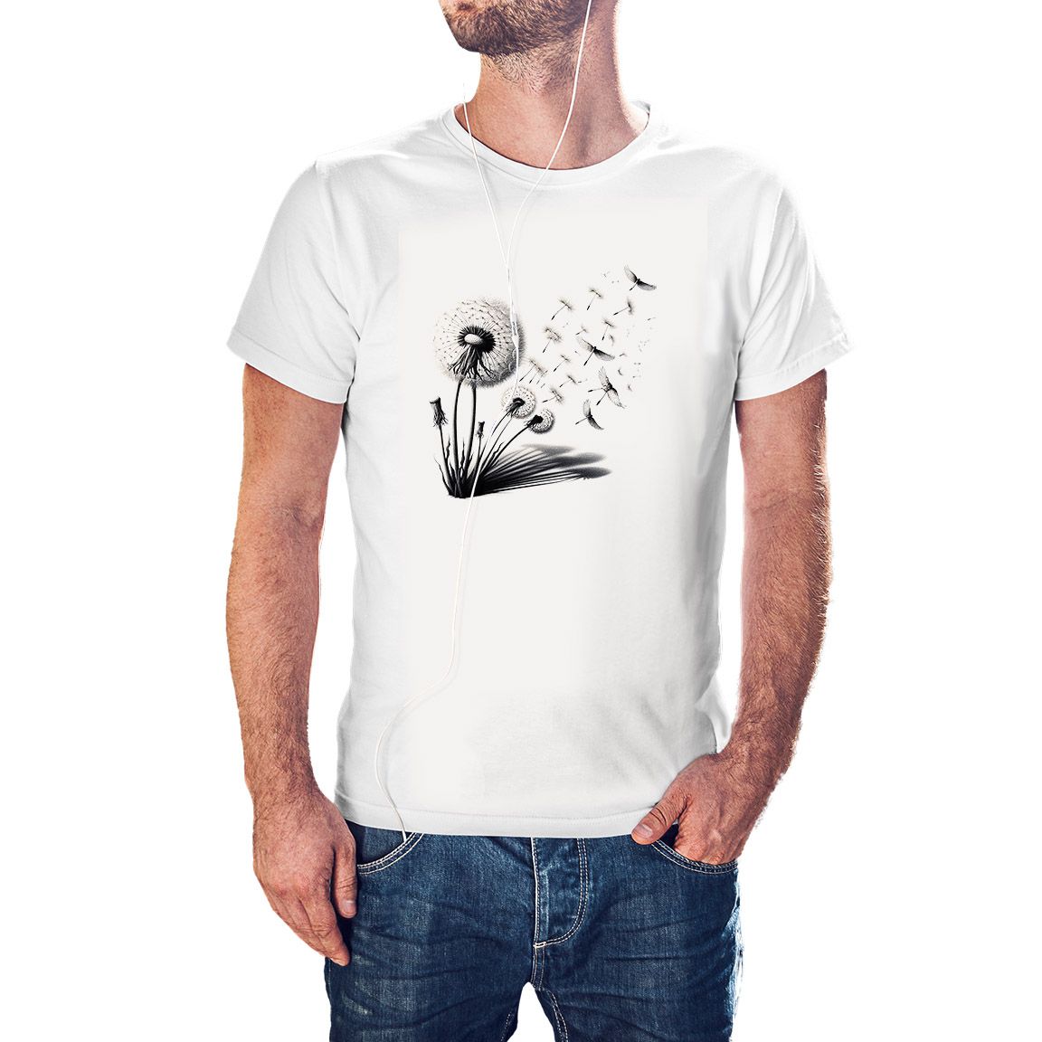 Camiseta Diente de León al Viento color blanco