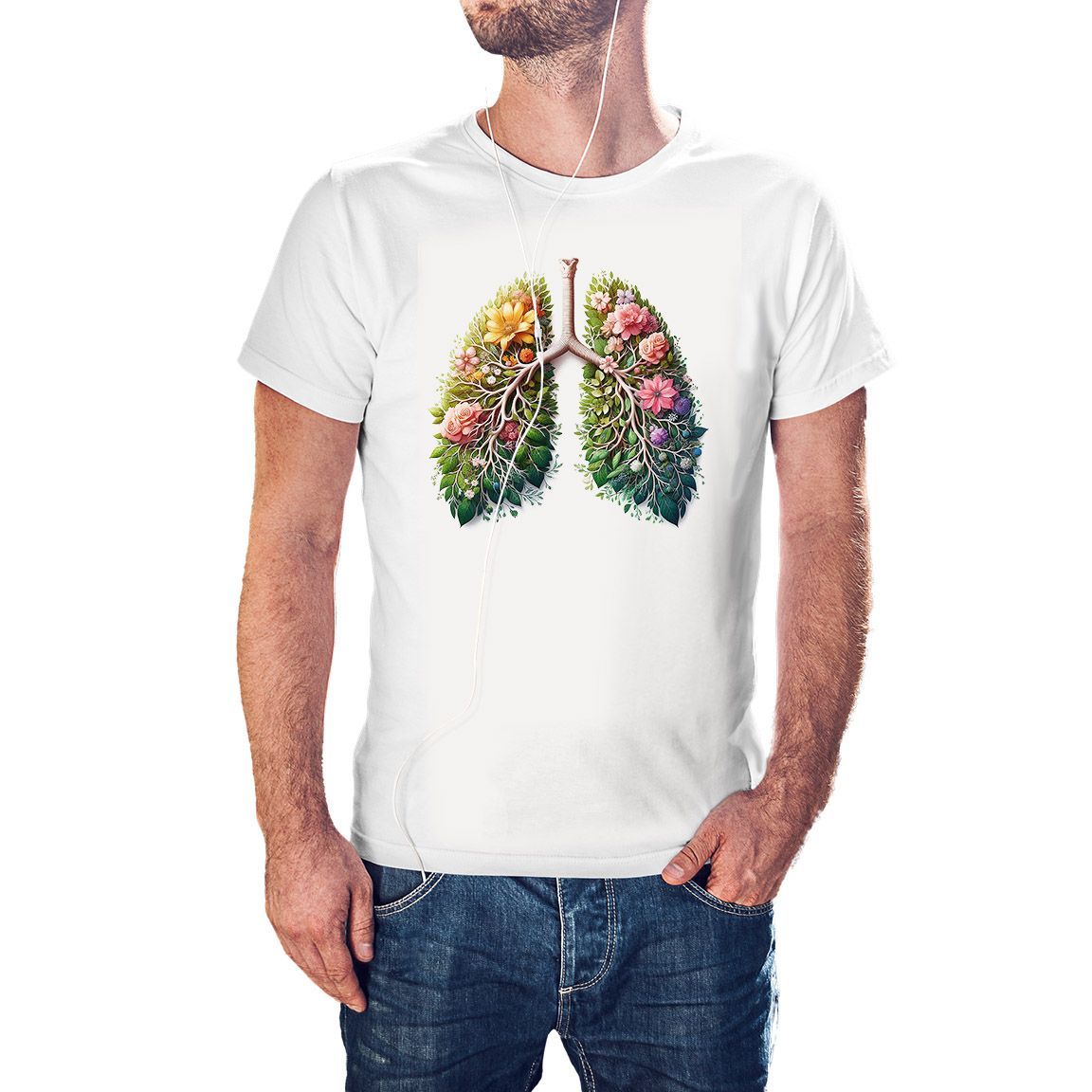 Camiseta Pulmón Floral color blanco Camiseta Pulmón Floral color blanco