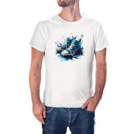 Camiseta Zapatillas Deportivas Tinta color blanco