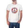 Camiseta Símbolo Hippie de la Paz Floral color blanco Camiseta Símbolo Hippie de la Paz Floral color blanco