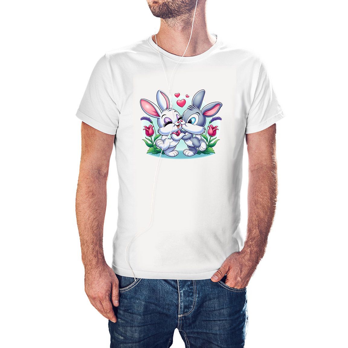 Camiseta Conejitos Enamorados color blanco Camiseta Conejitos Enamorados color blanco