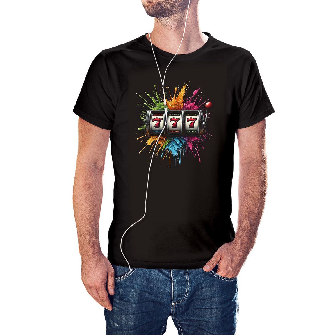Camiseta Tragaperras 777 color negro