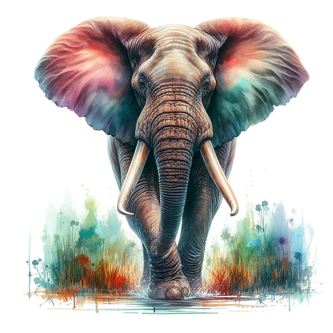 Diseño Elefante Acuarela
