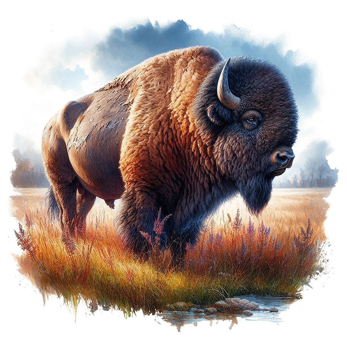 Diseño Bisonte Acuarela