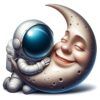 Diseño Astronauta Durmiendo en la Luna