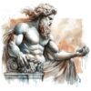 Diseño Dios Griego Zeus Acuarela