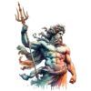 Diseño Dios Griego Poseidon Acuarela