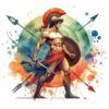 Diseño Dios Griego Ares Acuarela