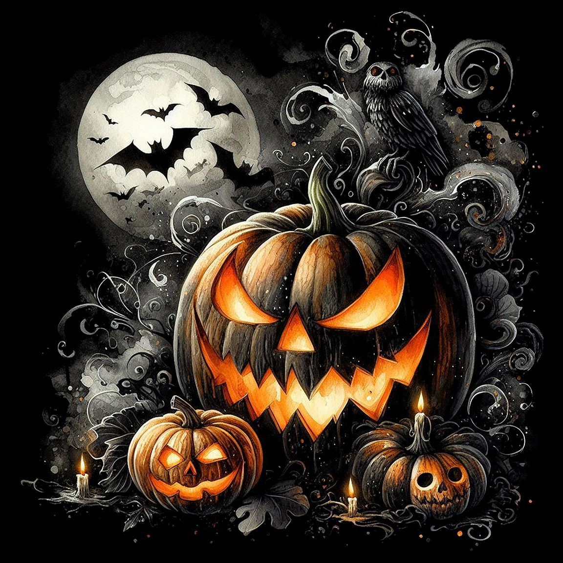 Diseño Calabaza bajo la Luna
