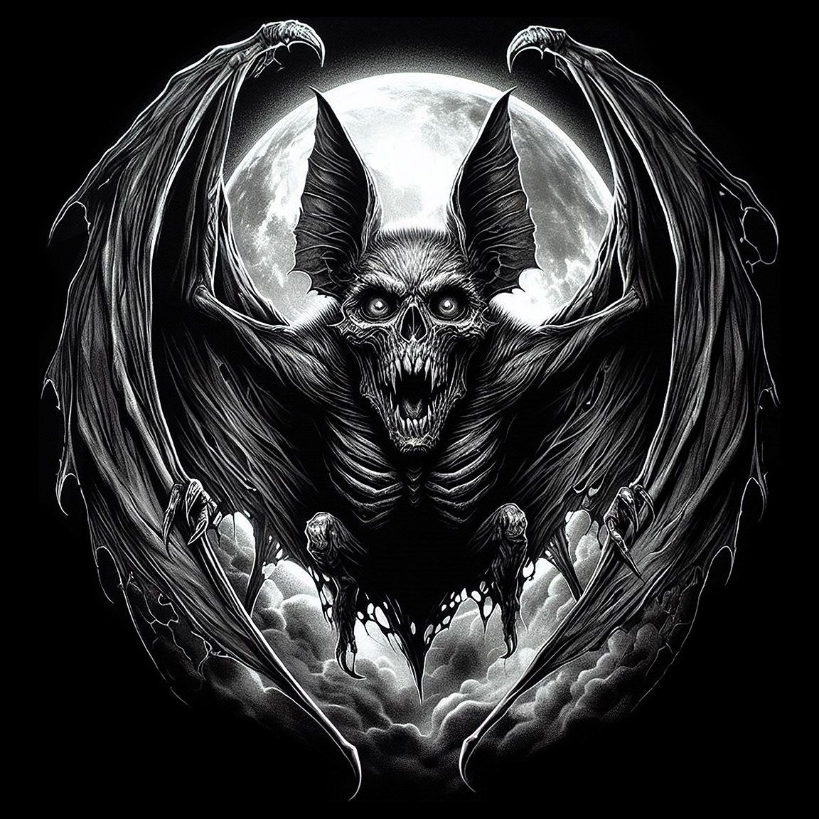 Diseño Murciélago Horripilante Luna