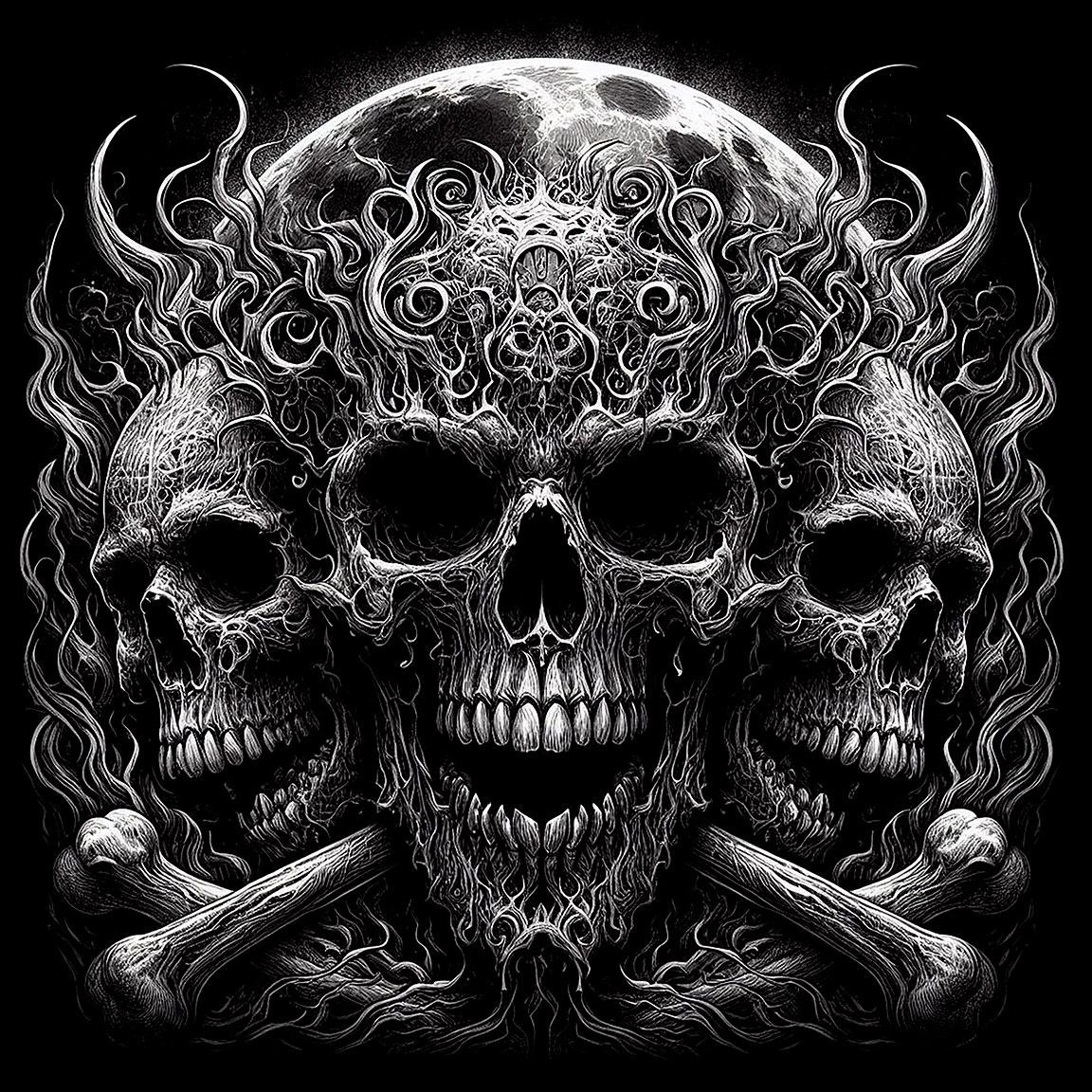 Diseño Emblema Tres Calaveras